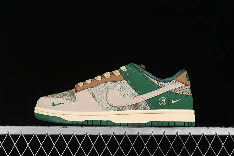 All Categories Nk SB Dunk Series Nk SB Dunk Low High-end Customized Low-top Sneakers Nk SB Dunk Low Edison Co-branded - Rice Brown Green Knit Anniversary High-end Customized Low-top Casual Sneakers XB3802-355